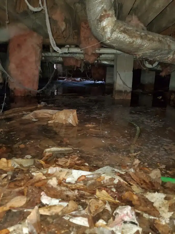 Crawl space flood assessment for Commercial Water Damage Restoration in Concord